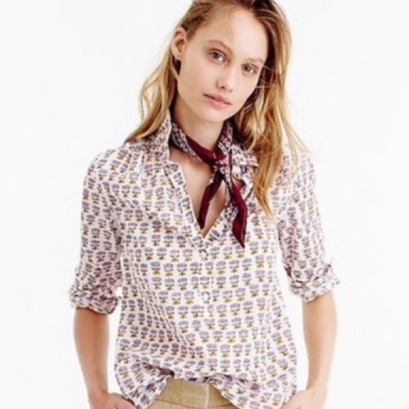 J. Crew Tops - J.Crew Fall Floral Print Popover Top